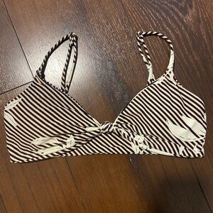 O’Neill Bikini Top small women’s swim bathing suit knot front striped pismo